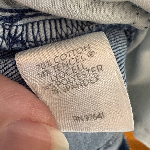 J. Jill‎ Denim High Rise Straight Leg Cropped Jeans Size 18 Blue Raw Hem - Picture 9 of 9